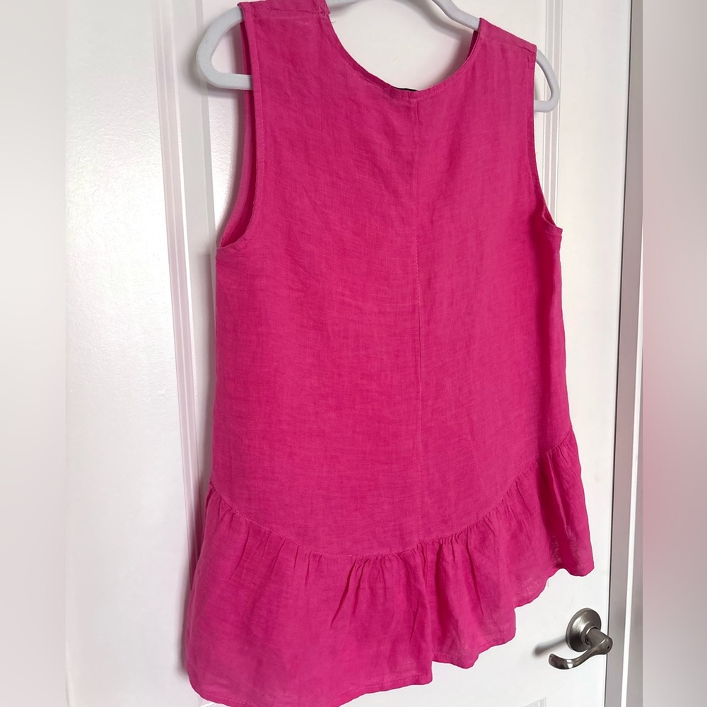 Francesca Bettini 100% Linen Women's Sleeveless Pink  Made in Italy Top